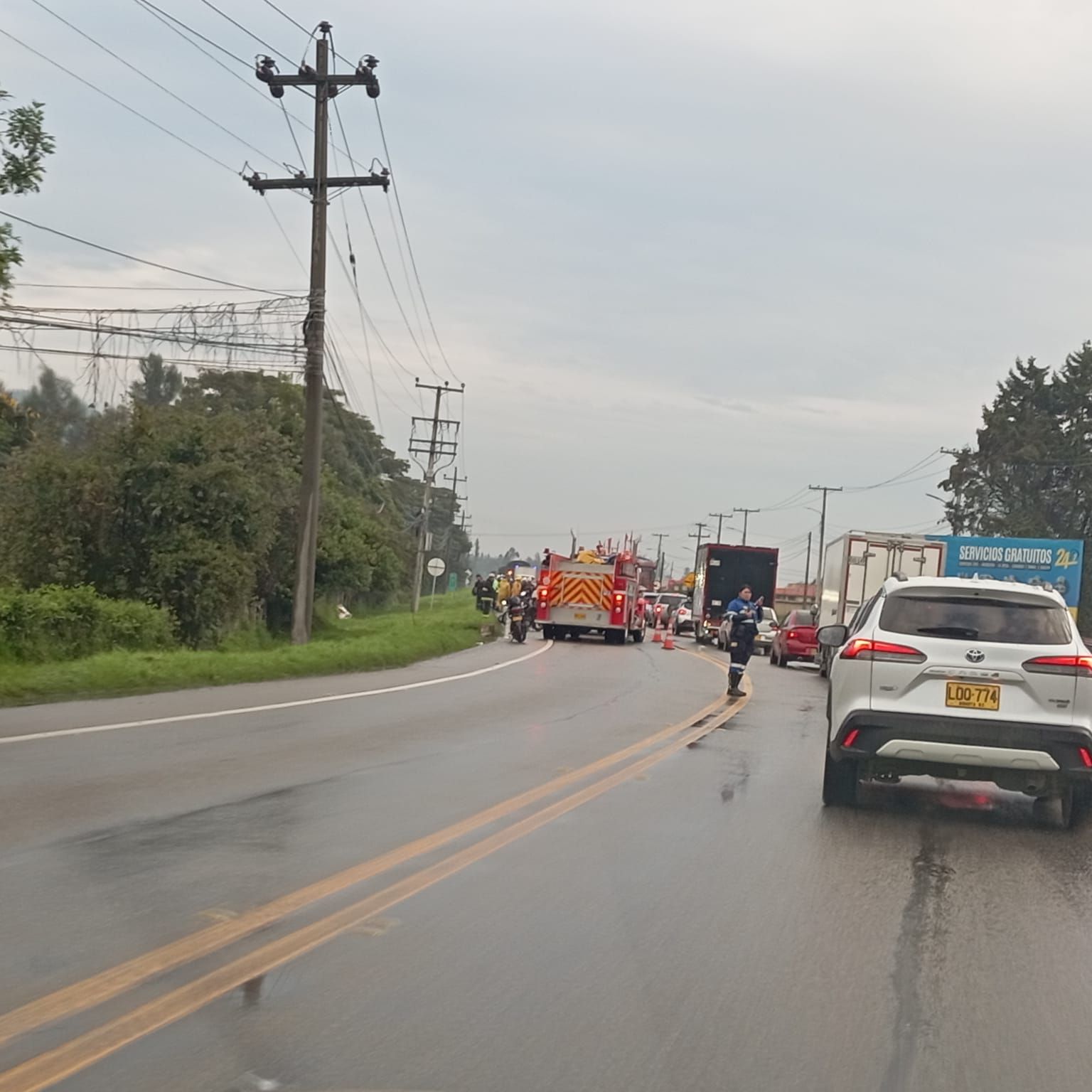 Siniestro vial en la vía Chía–Cota