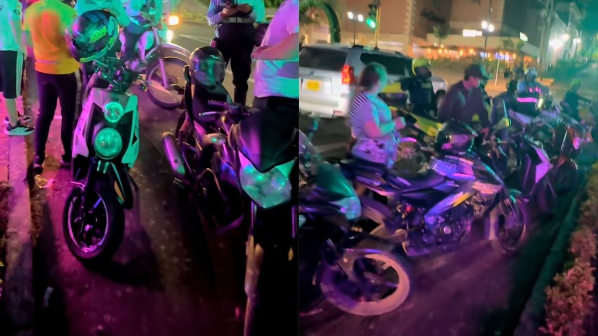 Motocicletas en horario nocturno en Bucaramanga