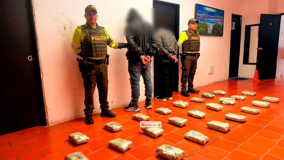 Captura de hombres con Marihuana en Santander