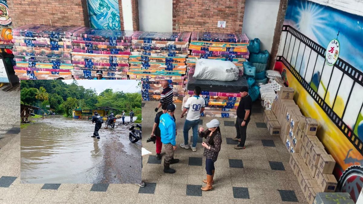 ¡Ayuda del cielo! Colchonetas y comida para las familias que se inundaron en Facatativá