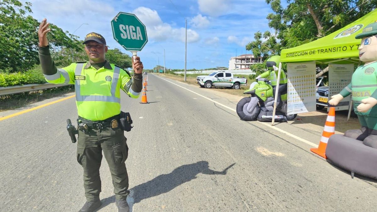 Despliegue del operativo de tránsito en el departamento de Bolívar durante el puente festivo.