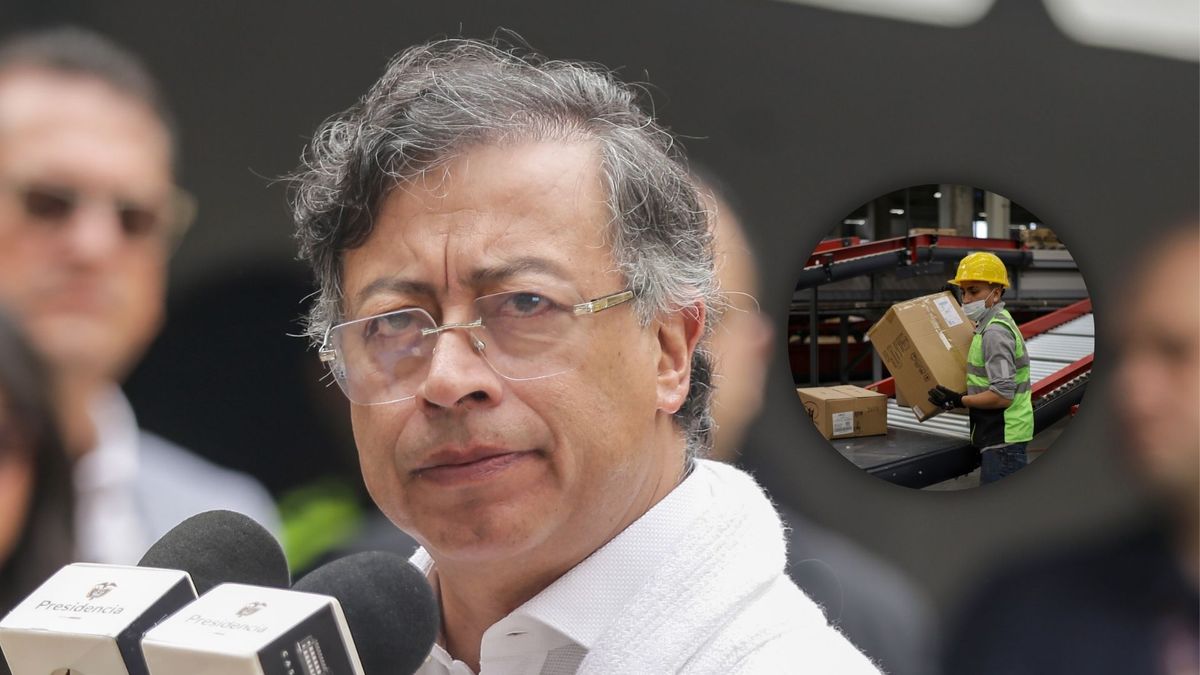 Gustavo Petro y trabajador en Colombia