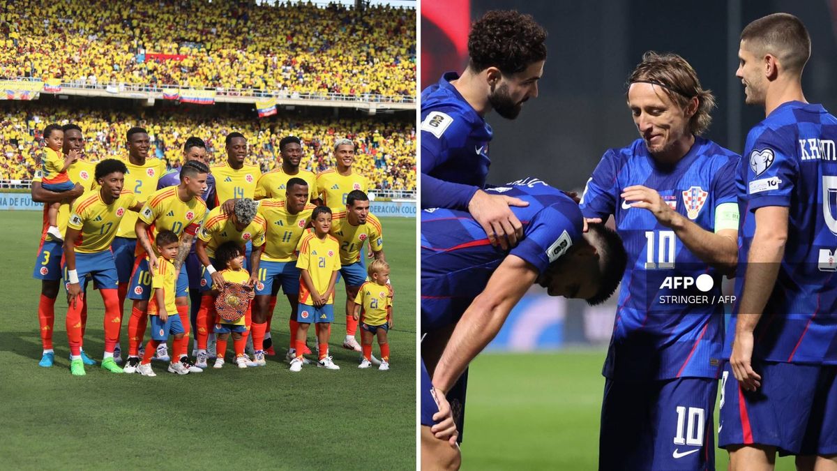 Jugadores de la Selección Colombia y de Croacia