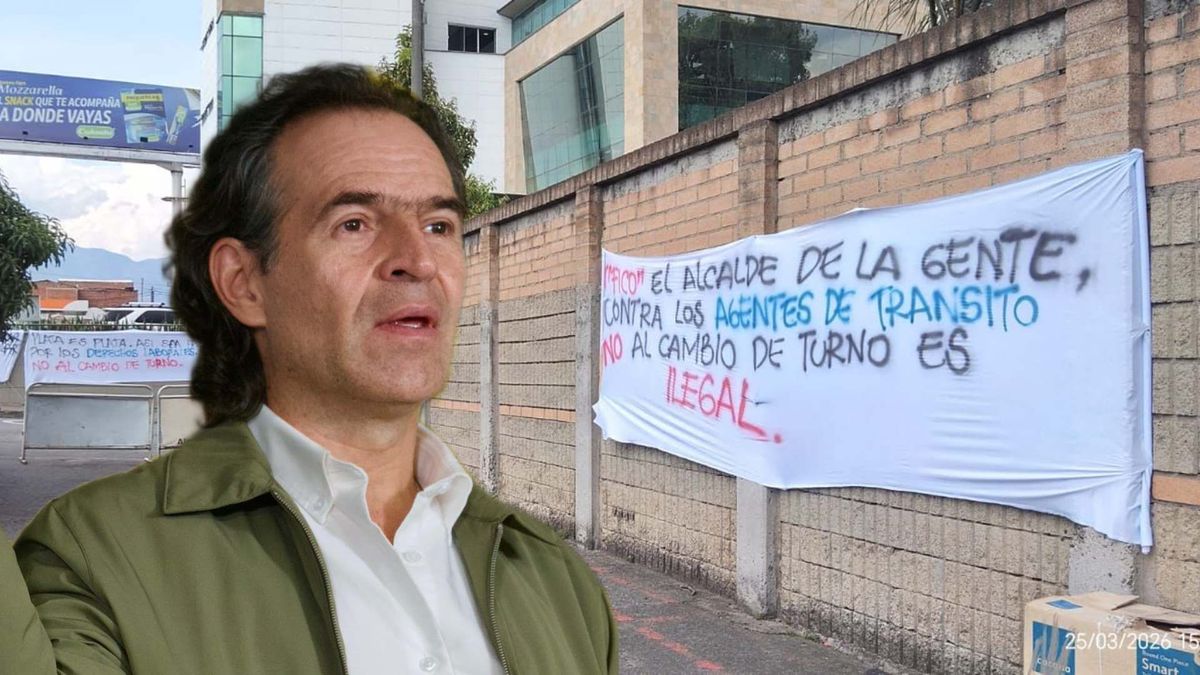 Protesta de los agentes de tránsito de Medellín