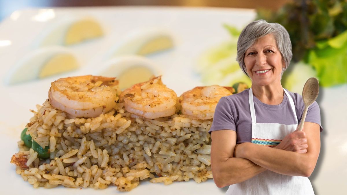 ¿Cómo hacer arroz cremoso de coco con camarones?