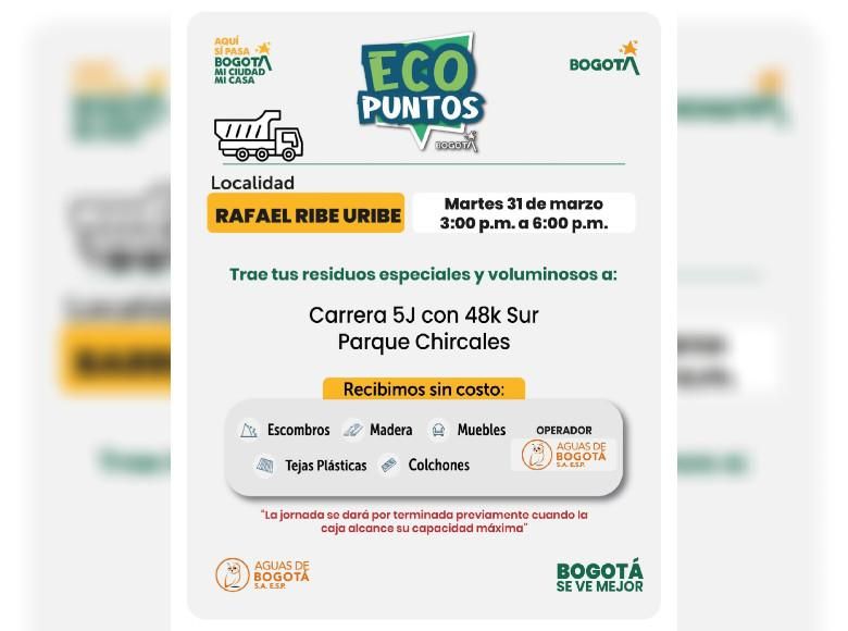 ¿Dónde están los Ecopuntos en Rafael Uribe Uribe durante Semana Santa?