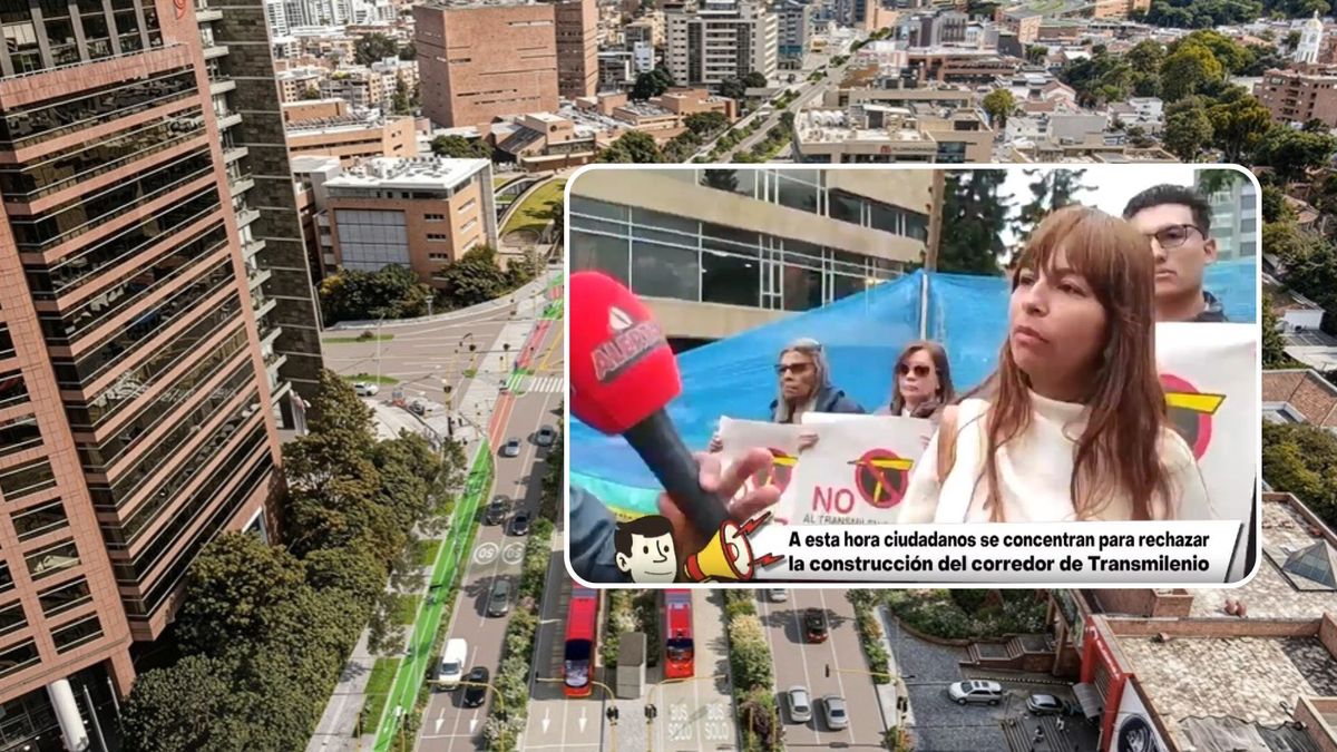 Protesta en la carrera Séptima por inicio de obras de TransMilenio