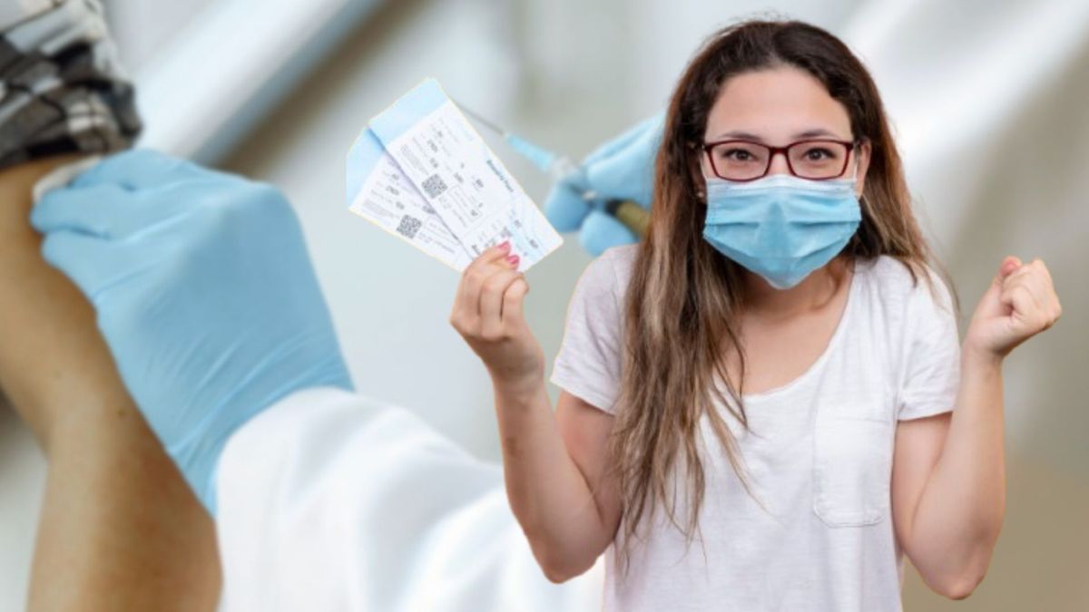 Vacuna de la fiebre amarilla - mujer con tapabocas