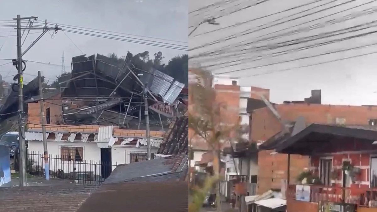 Casas afectadas en Yarumal, Antioquia, por el vendaval