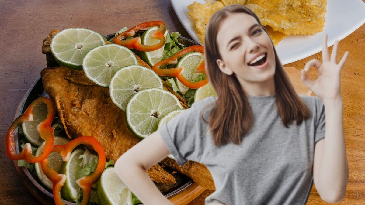 Comida típica de Colombia (imagen de referencia) - mujer feliz