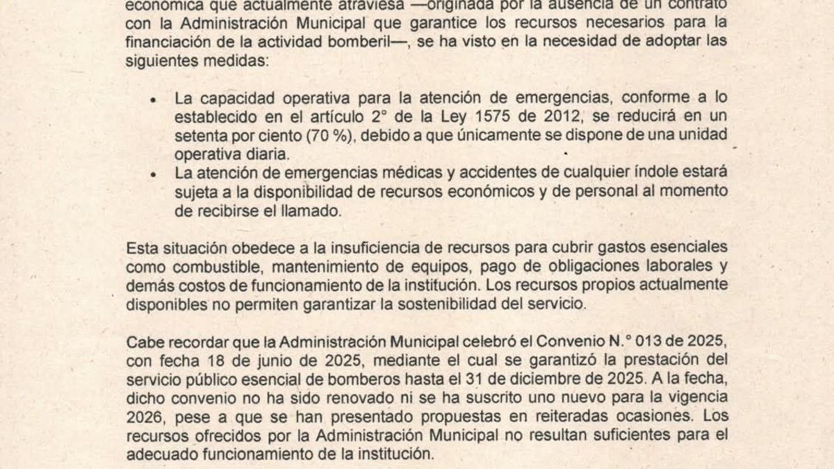 Comunicado bomberos Algeciras