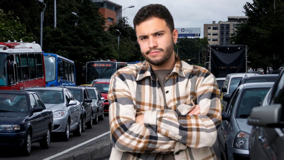 Trancón en Bogotá - hombre molesto