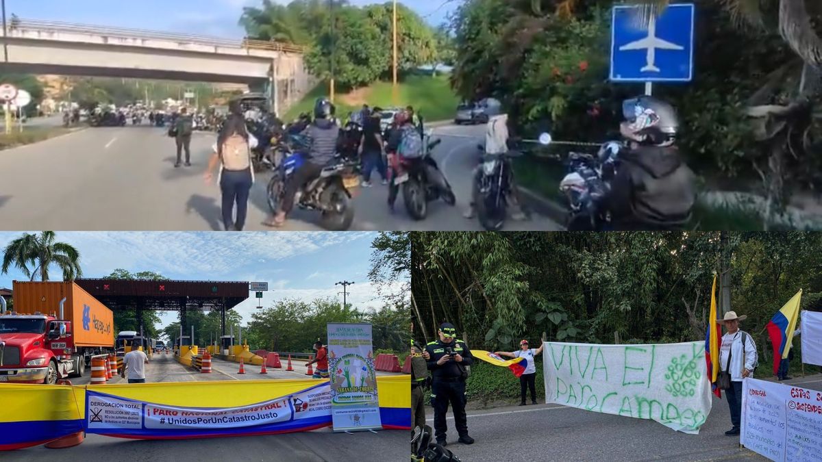 Puntos de bloqueo por paro nacional del 9 de abril en Santander