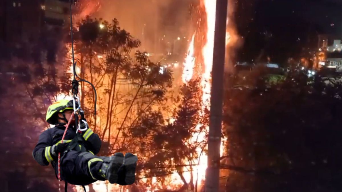 Incendio Calle 127 Bogotá 11 de abril Frente a Unicentro