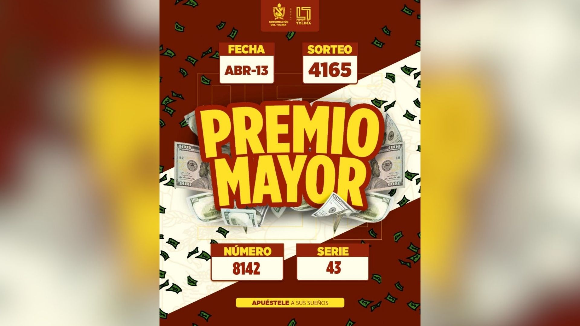 Cayó Lotería del Tolima