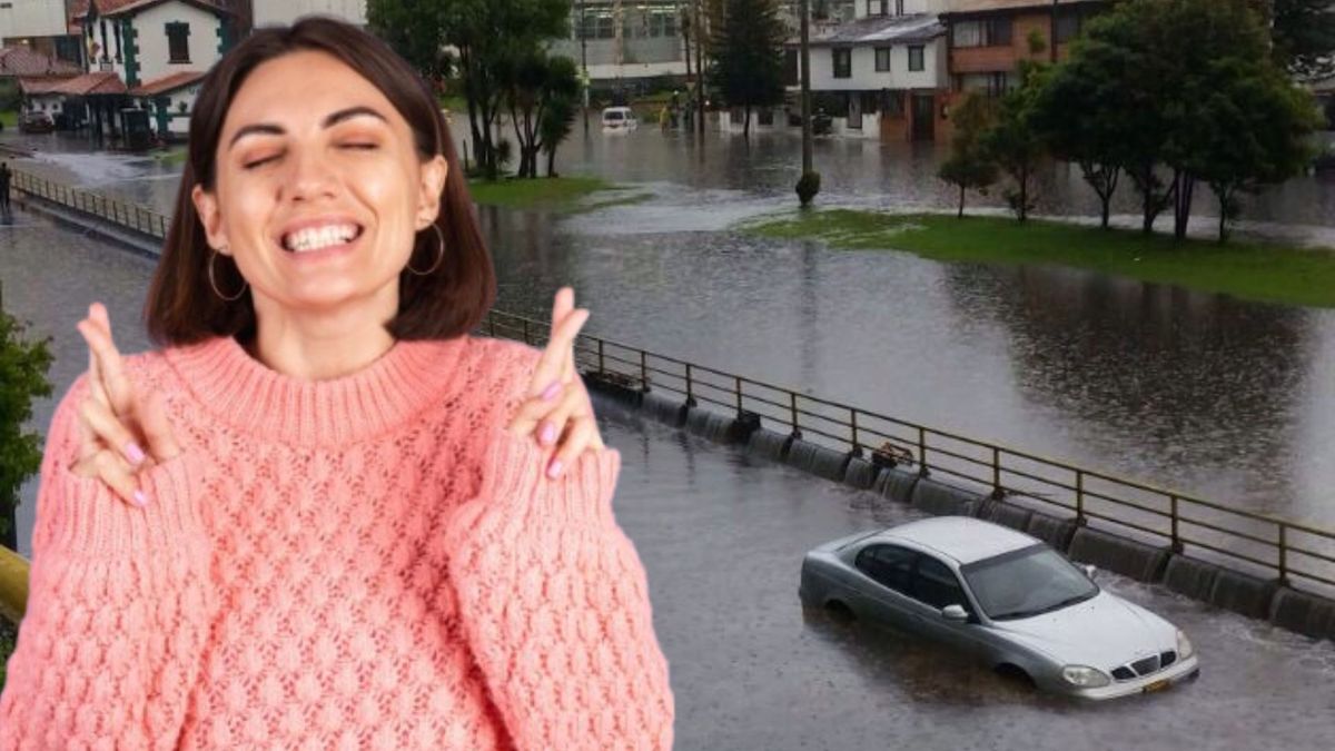 Inundaciones en el norte de Bogotá - mujer feliz