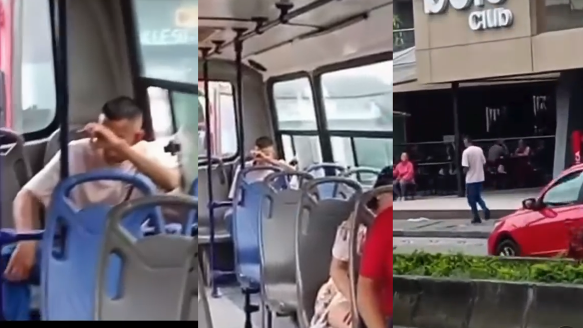 Simular Nueva modalidad de robo en buses.