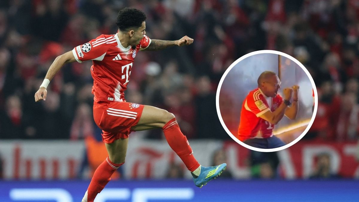 Luis Díaz y su papá celebrando el gol contra el Madrid