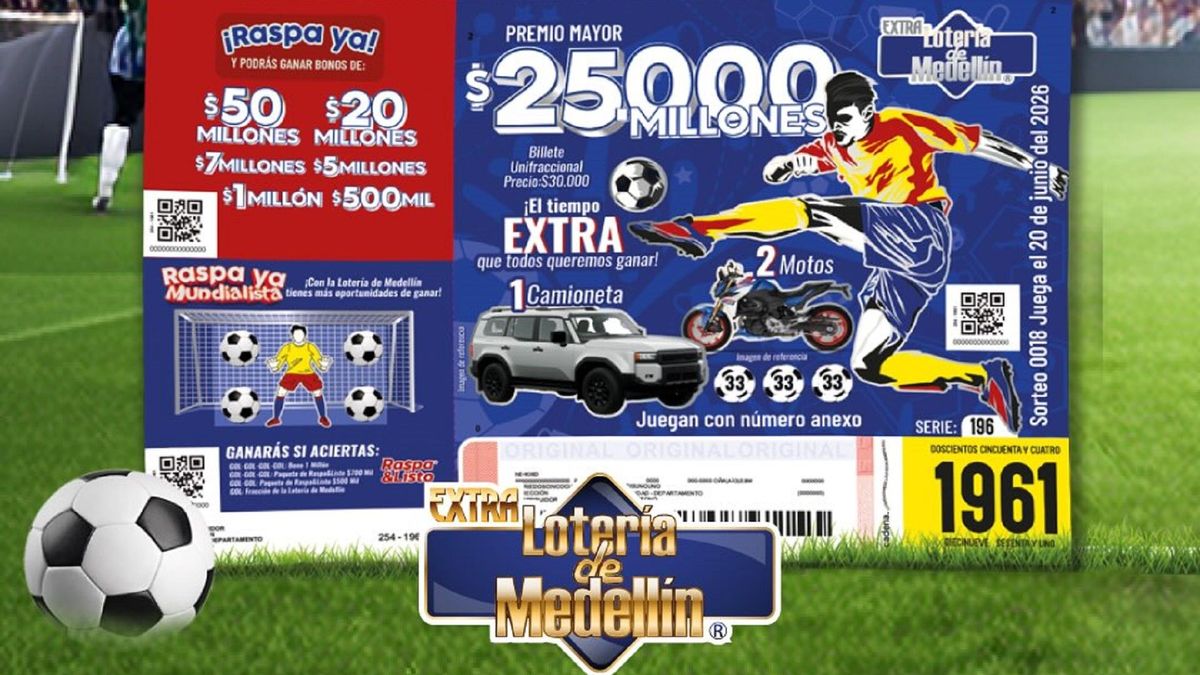 Billete de la Lotería de Medellín abril 17 2026