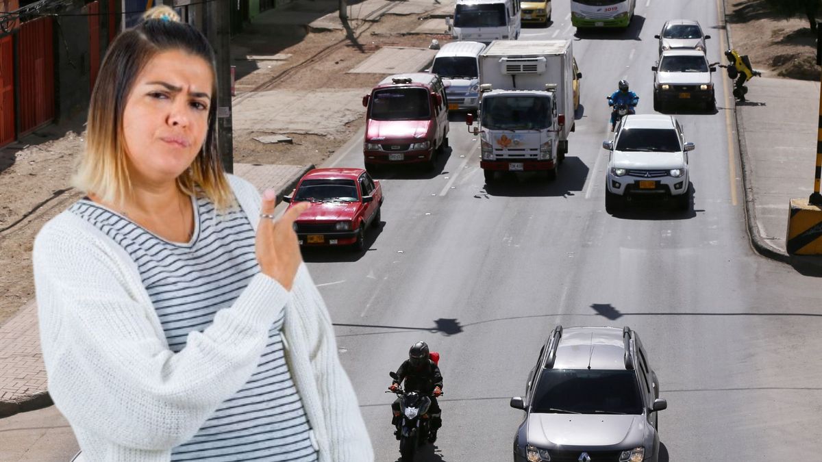 Trancón en Bogotá - mujer molesta