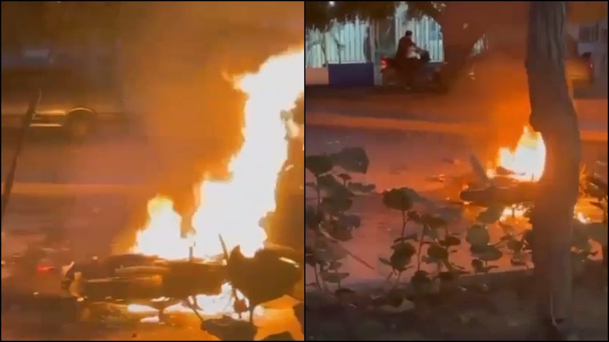 Incendian moto en Santa Marta