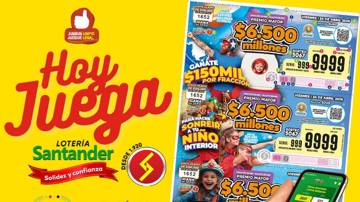 Billete Lotería Santander abril 24