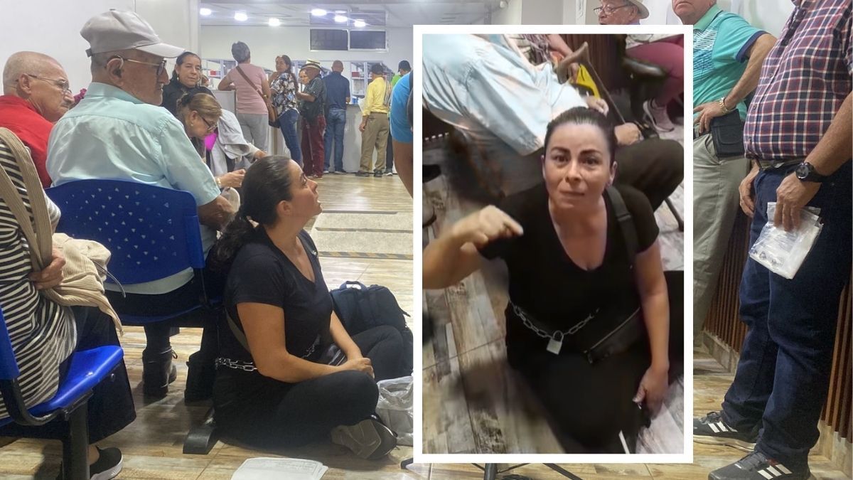 Madre se encadenó en un dispensario de Discolmets en Risaralda