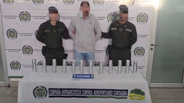 Ciudadano polaco es capturado en Cartagena cuando intentaba viajar a Dubái con cocaína en su maleta
