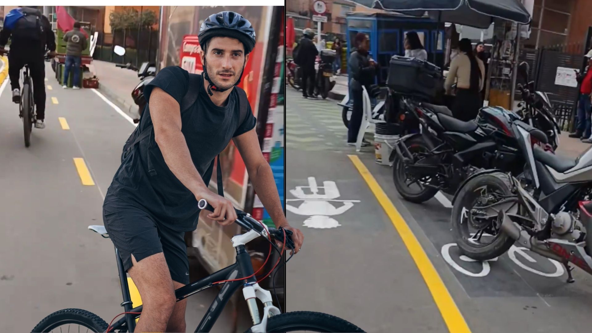 Ciclorruta en Bogotá tomada por vendedores ambulantes