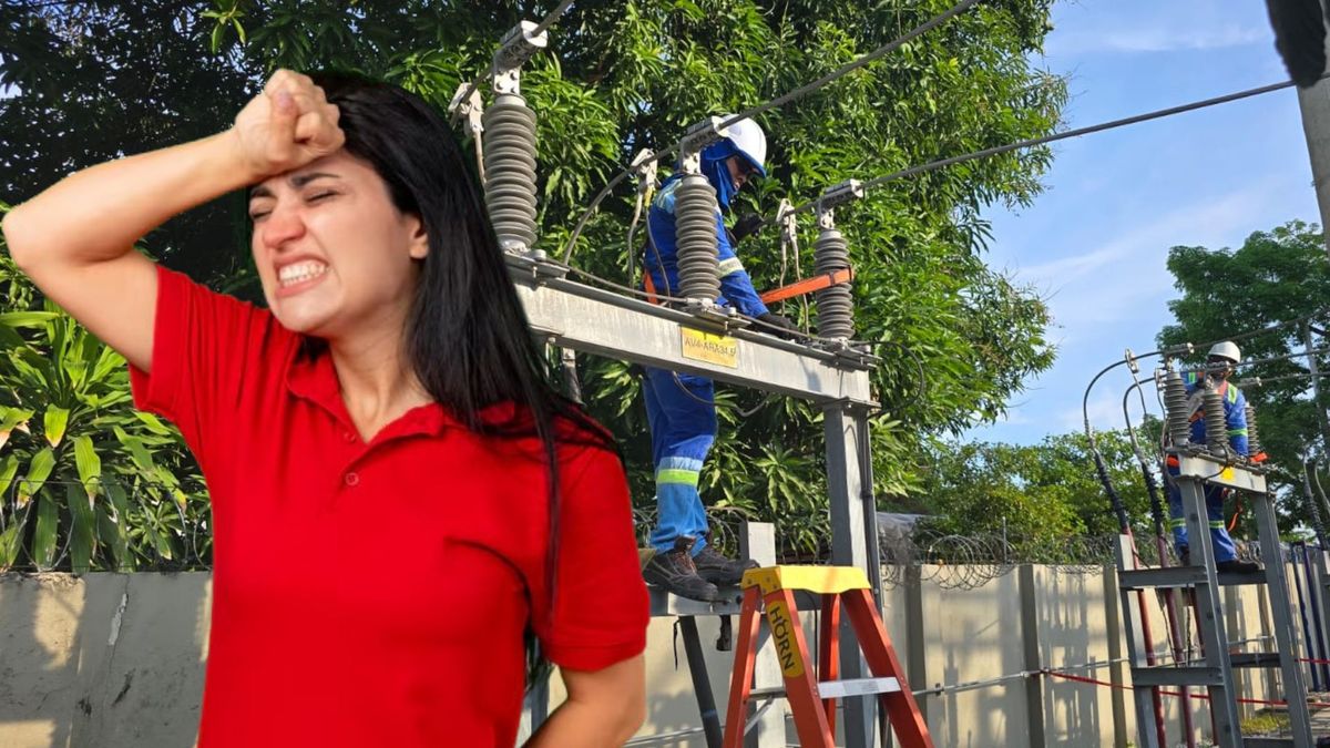 Técnicos de Air-e - mujer molesta con calor