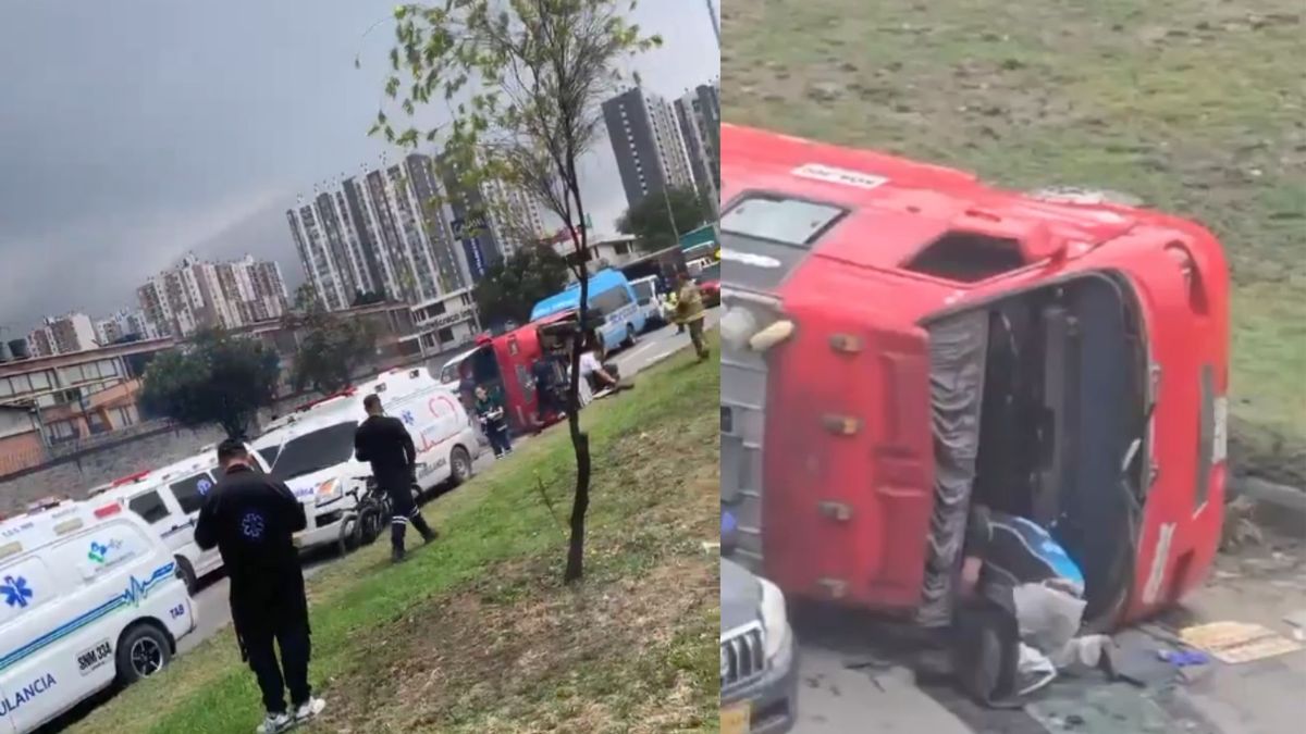 Emergencia en Autosur: buseta de Soacha se volcó al entrar a Bogotá