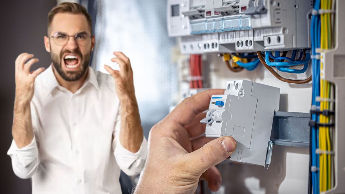 Cortes de luz - hombre molesto