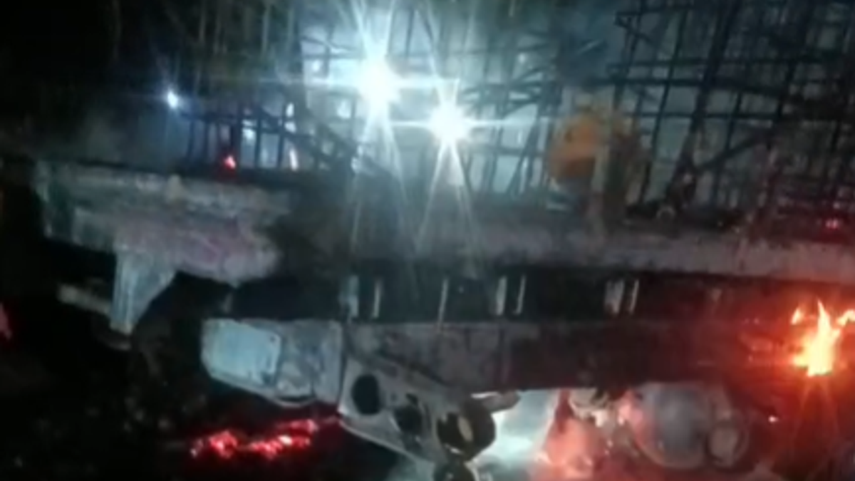 Camión cisterna involucrado en el incendio