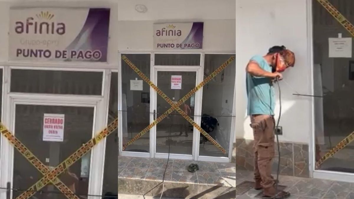 Comunidad selló y soldó sede de Afinia en Santa Rosa del Sur en protesta