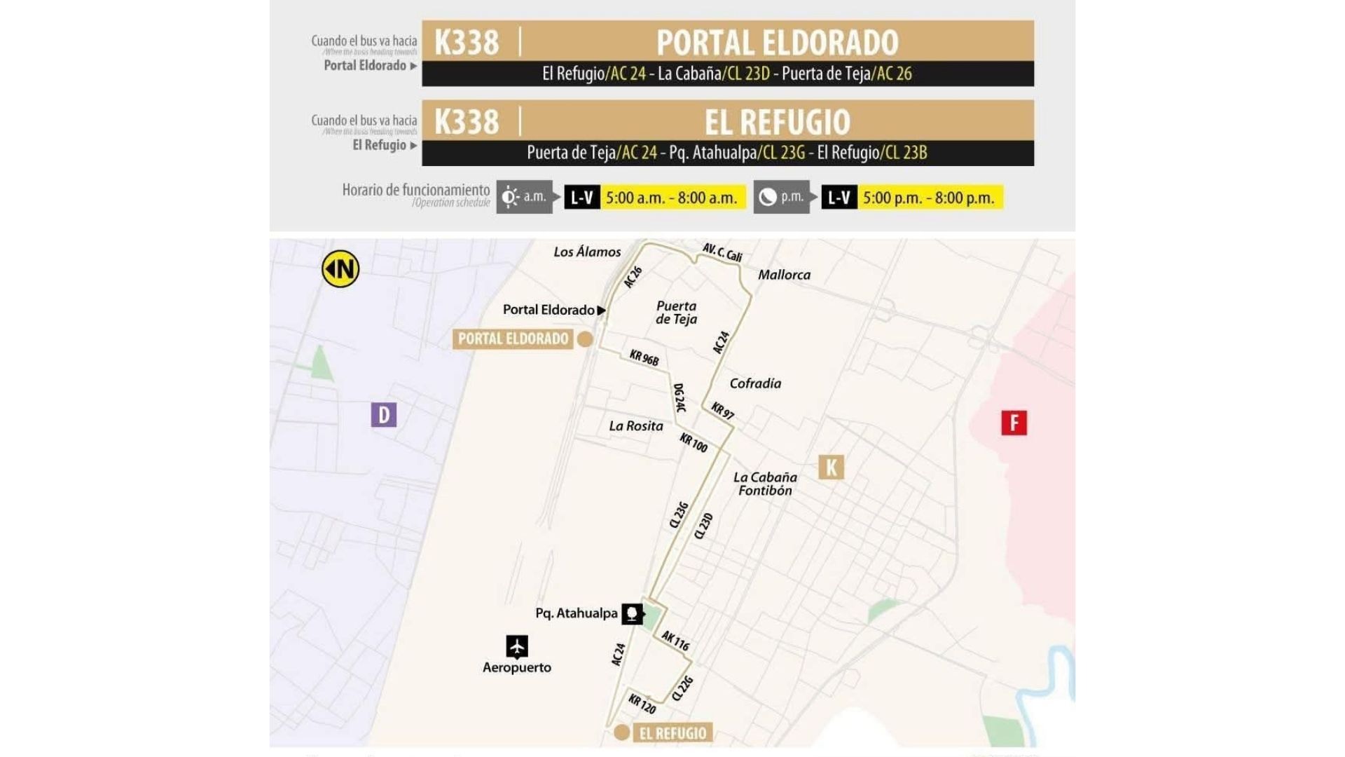Ruta de TransMilenio K338 en Fontibón conectará El Refugio con Portal Eldorado