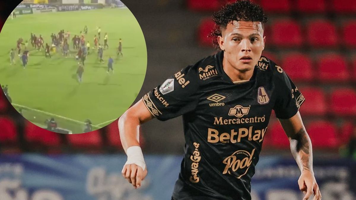 Pelea en partido de Tolima vs Pasto