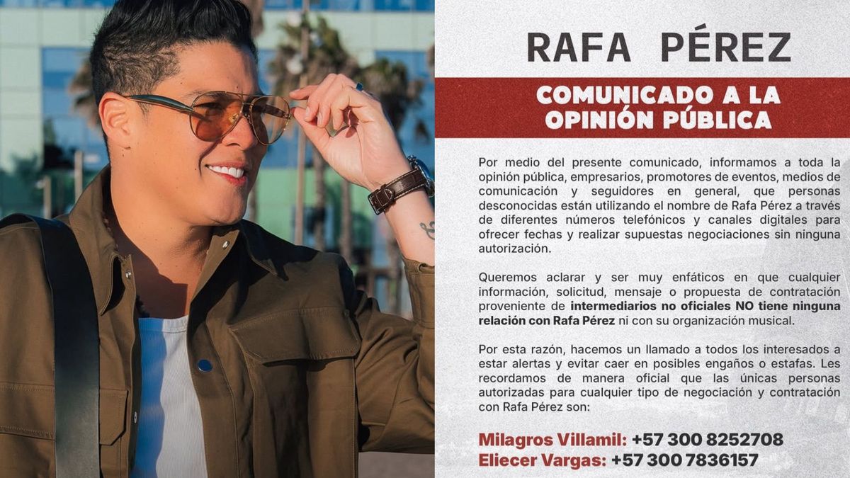 Comunicado de Rafa Pérez