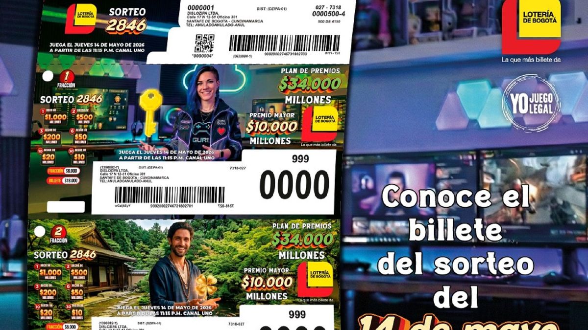 Billete Lotería Bogotá mayo 14 2026