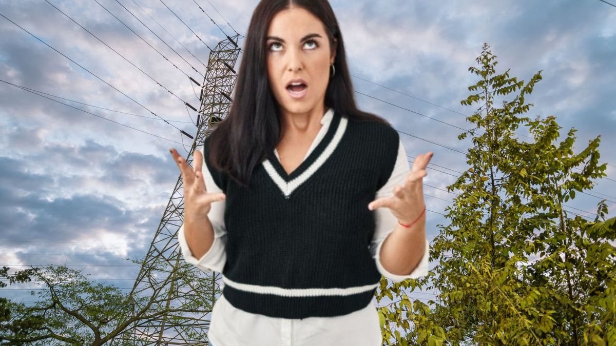 Torre de energía - mujer molesta