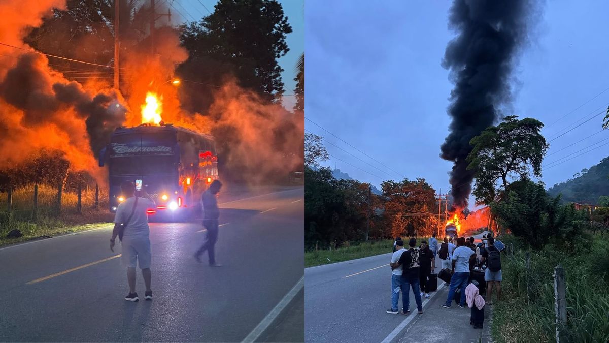 Incendio de bus del cantante vallenato Eduar Gamarra