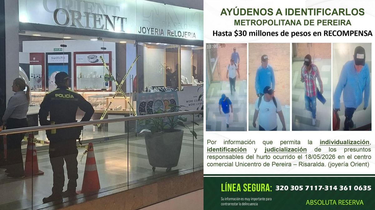Robo a joyería en Pereira