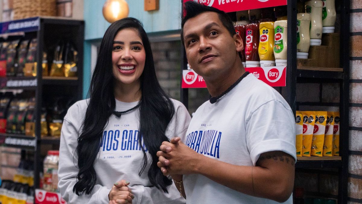 Mariana Zapata y Juanda Caribe en La casa de los famosos Colombia