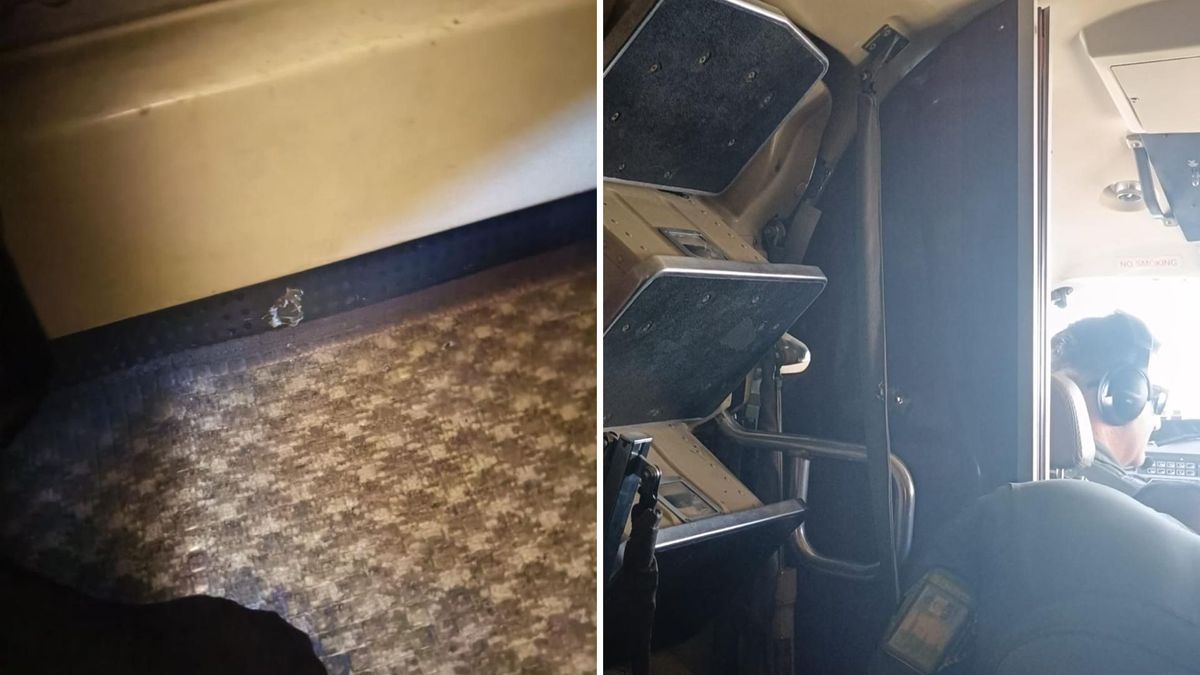 Impactos de bala a avión de la policía