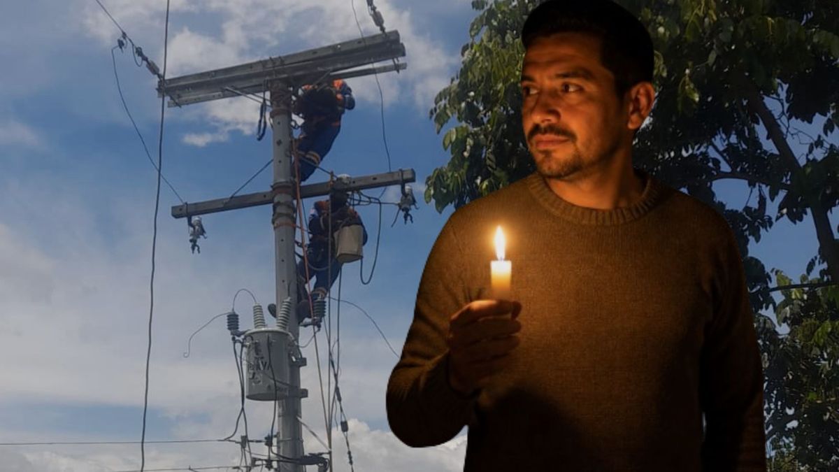 Técnicos de Enel Colombia - hombre con una vela