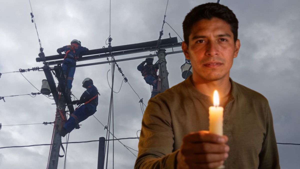 Técnicos de Enel - hombre con una vela
