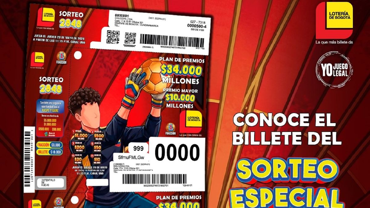 Billete Lotería de Bogotá mayo 28