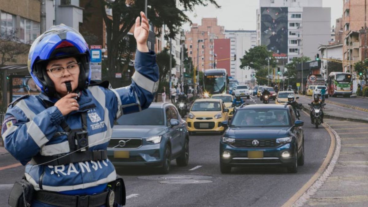 Vía de Bogotá - agente de tránsito