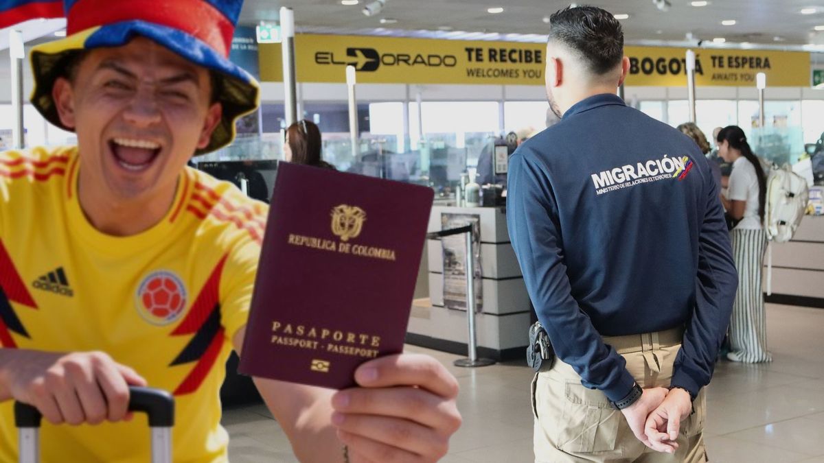 Migración en el Aeropuerto El Dorado - Hincha de la Selección Colombia