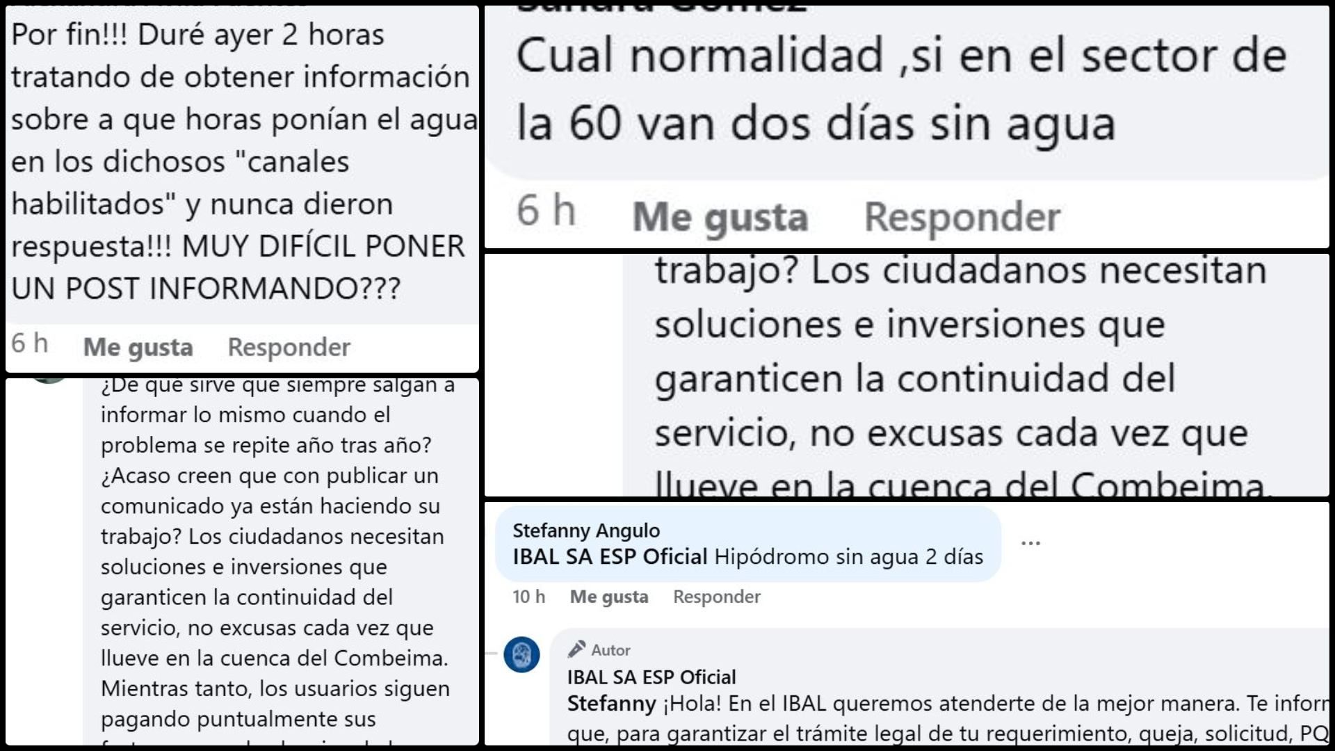 Quejas ciudadanas por el agua en Ibagué