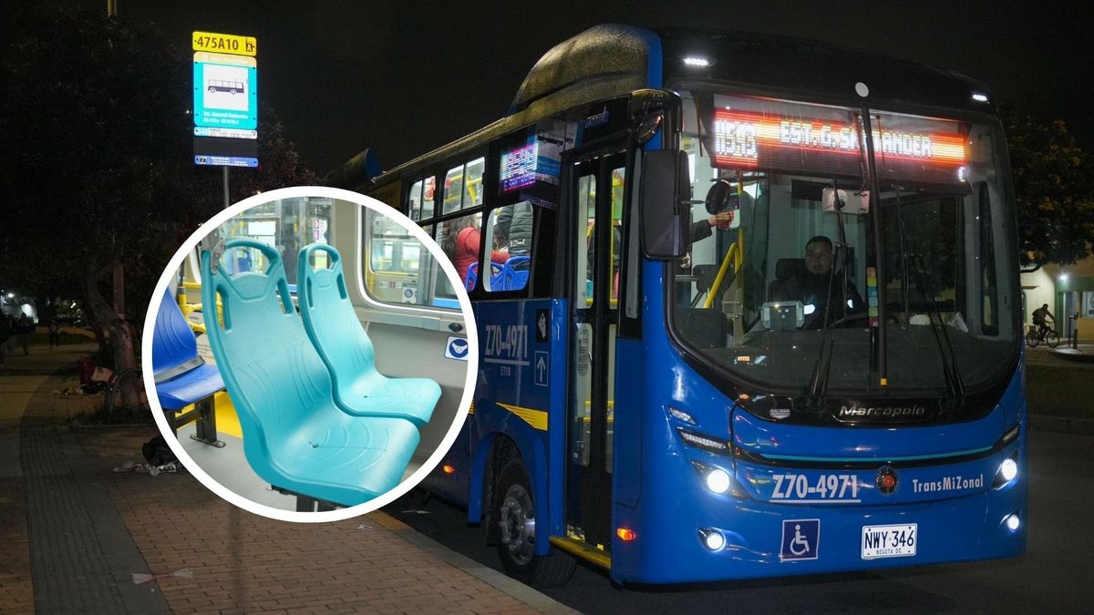 Sillas aguamarina de los nuevos buses de TransMilenio